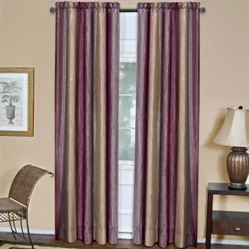 Ombre Rod Pocket Light-Filtering Single Curtain Panel