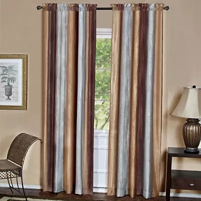 Ombre Rod Pocket Light-Filtering Single Curtain Panel