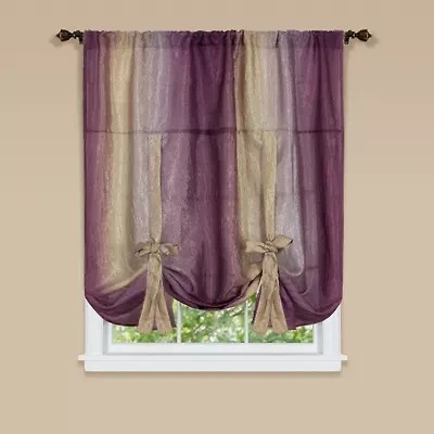 Ombre Light-Filtering Rod Pocket Single Tie-Up Shade