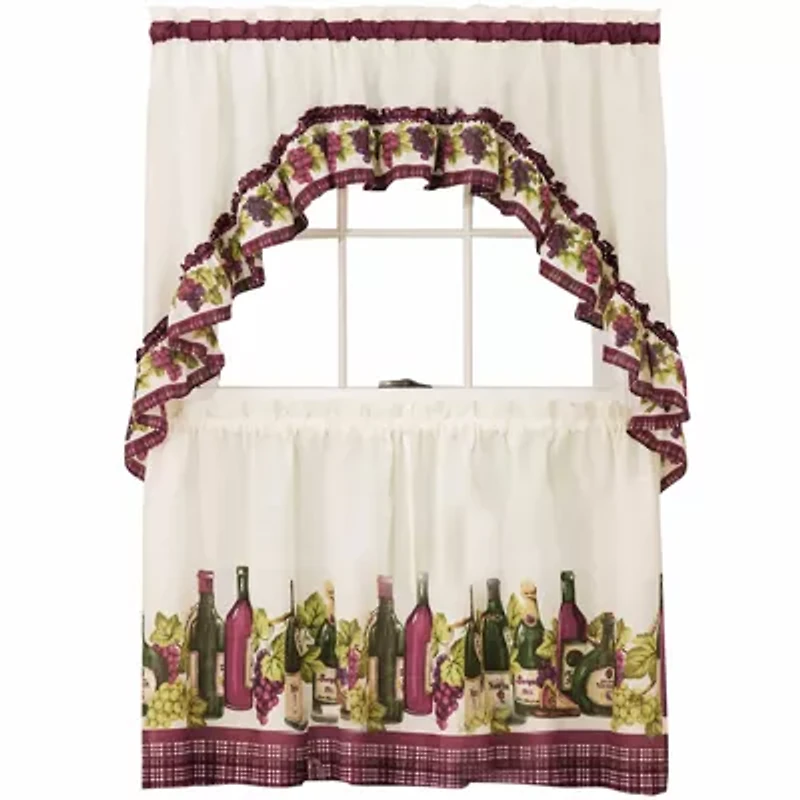 Chardonnay Printed 3-pc. Rod Pocket Kitchen Curtains & Drapes Window Set