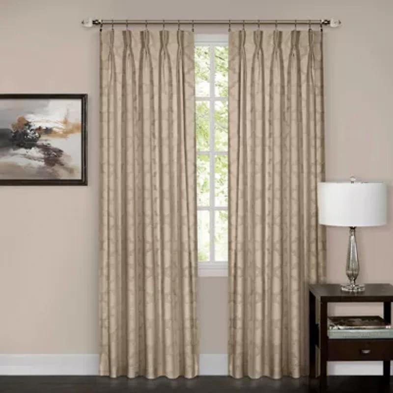 Windsor Pinch Pleat Back Tab Light-Filtering Single Curtain Panel