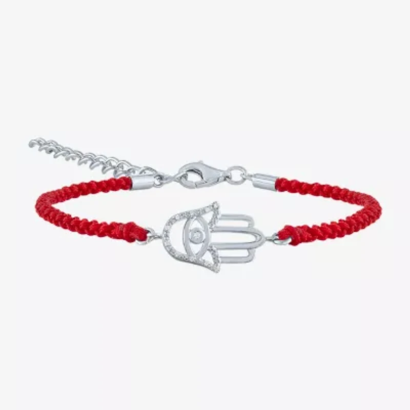 Diamond Accent Womens Diamond Accent Diamond Sterling Silver Cord Bracelet