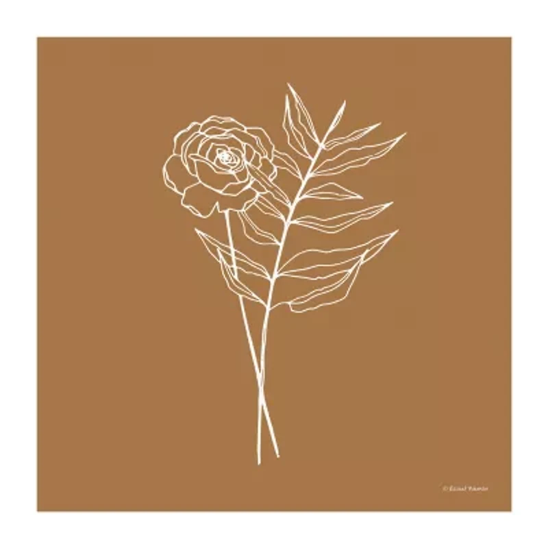 Lumaprints White Floral Line Drawing Canvas Art