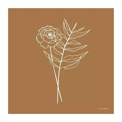 Lumaprints White Floral Line Drawing Canvas Art