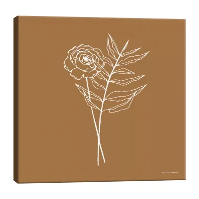Lumaprints White Floral Line Drawing Canvas Art