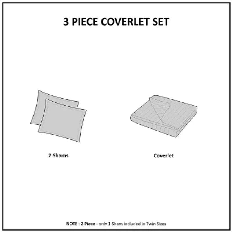 Madison Park Rosie 3-pc. Reversible Coverlet Set