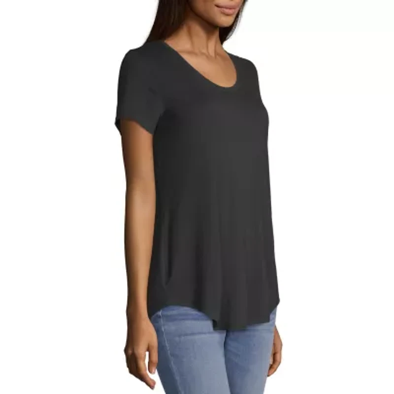 a.n.a Womens Scoop Neck Short Sleeve T-Shirt