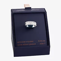 Sparkle Allure Womens Crystal Pure Silver Over Brass Anniversary Ring Set