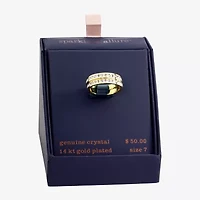 Sparkle Allure Womens Crystal 14K Gold Over Brass Anniversary Ring Set