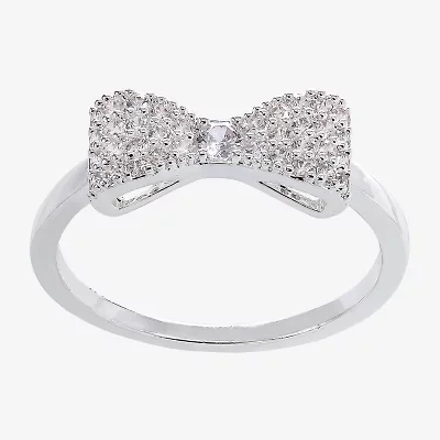 Sparkle Allure Womens 3MM Cubic Zirconia Pure Silver Over Brass Band