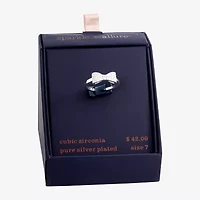 Sparkle Allure Womens 3MM Cubic Zirconia Pure Silver Over Brass Band