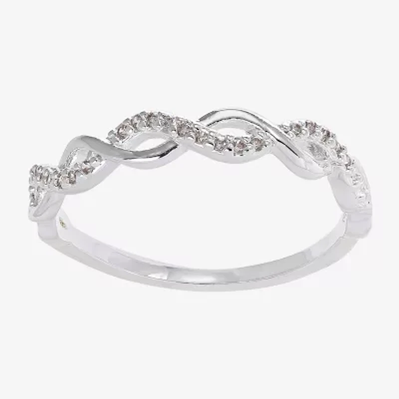 Sparkle Allure Womens 3.5MM Cubic Zirconia Pure Silver Over Brass Band
