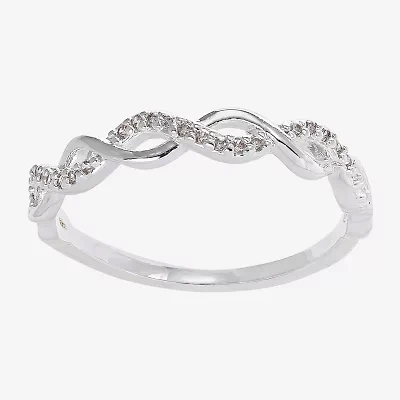 Sparkle Allure Womens 3.5MM Cubic Zirconia Pure Silver Over Brass Band