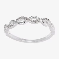 Sparkle Allure Womens 3.5MM Cubic Zirconia Pure Silver Over Brass Band