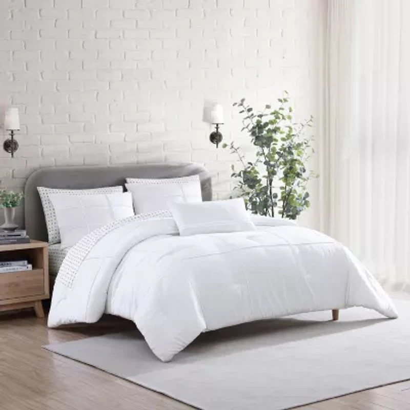 City Scene Solid Microfiber Duvet Cover Set