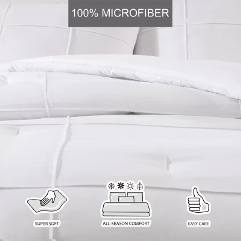 City Scene Solid Microfiber Duvet Cover Set