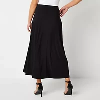 Black Label by Evan-Picone Knit Womens Mid Rise Maxi Skirt