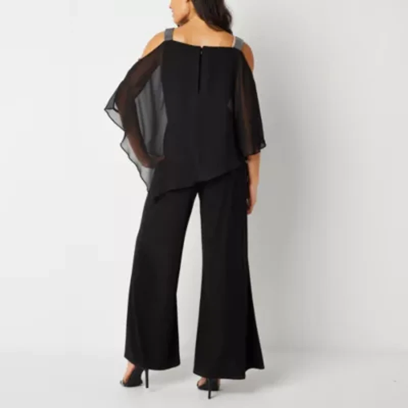 MSK Womens Straight Neck Short Sleeve Jumpsuit