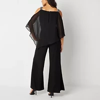 MSK Womens Straight Neck Short Sleeve Jumpsuit