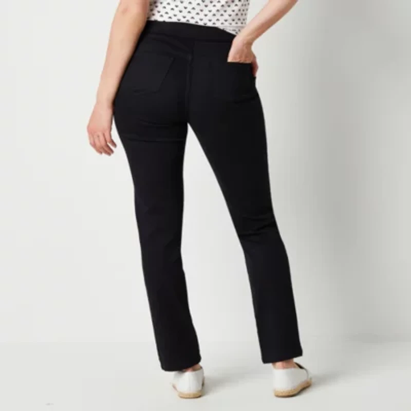 Liz Claiborne Amber Womens Straight Mid Rise Pull-On Pant