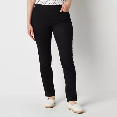 Liz Claiborne Amber Womens Straight Mid Rise Pull-On Pant