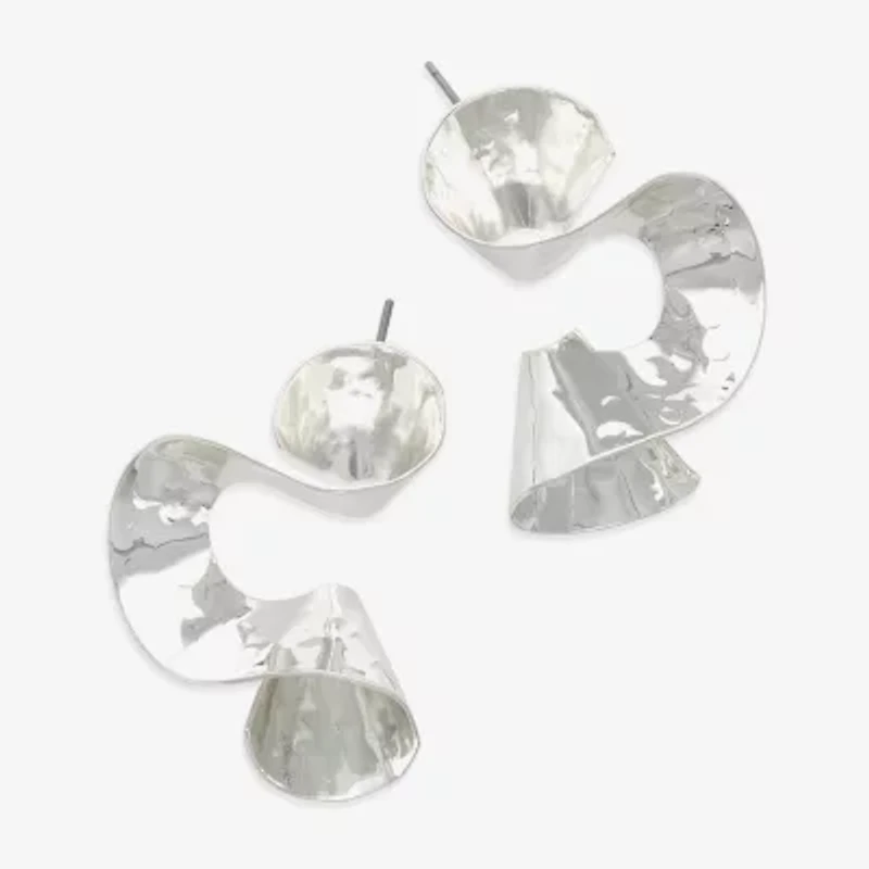 Bijoux Bar Silver Tone Womens Drop Earrings