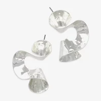 Bijoux Bar Silver Tone Womens Drop Earrings
