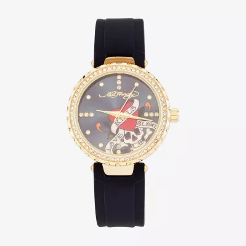 Ed Hardy Womens Black Strap Watch 14973g-42-G02