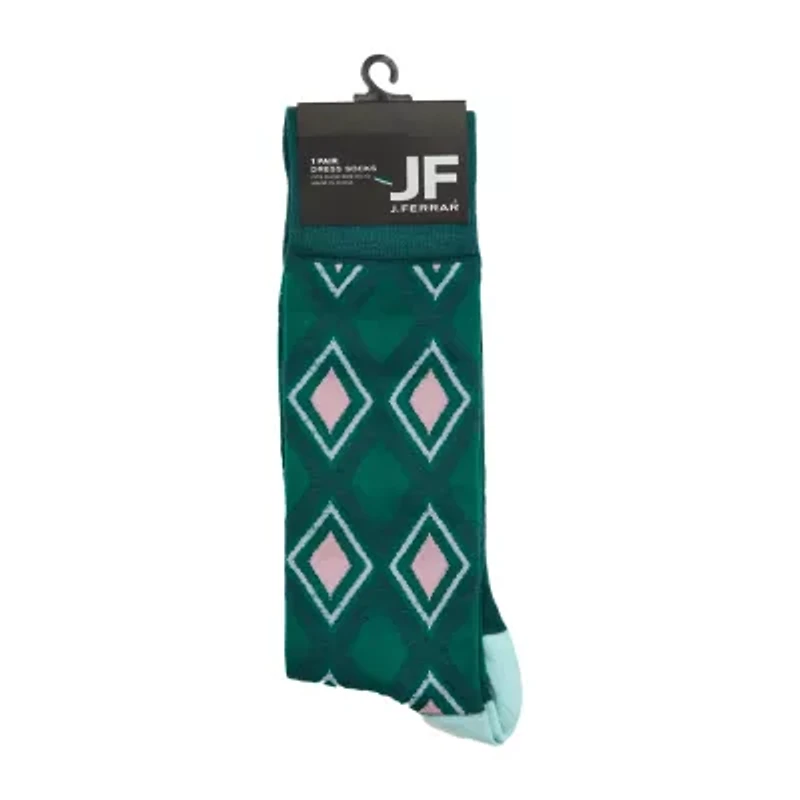 J. Ferrar Dress Mens 1 Pair Crew Socks