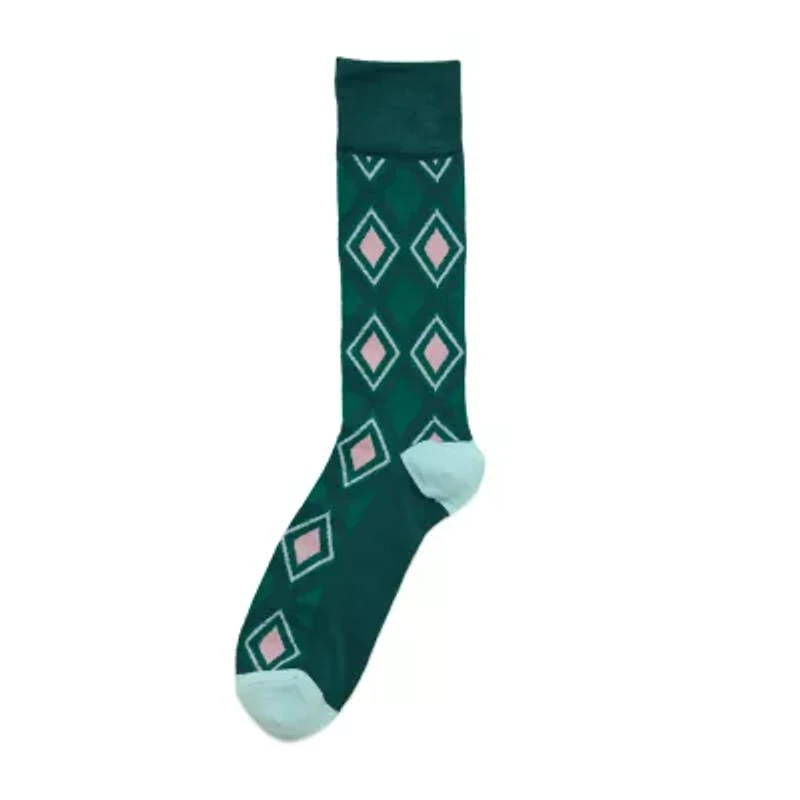 J. Ferrar Dress Mens 1 Pair Crew Socks