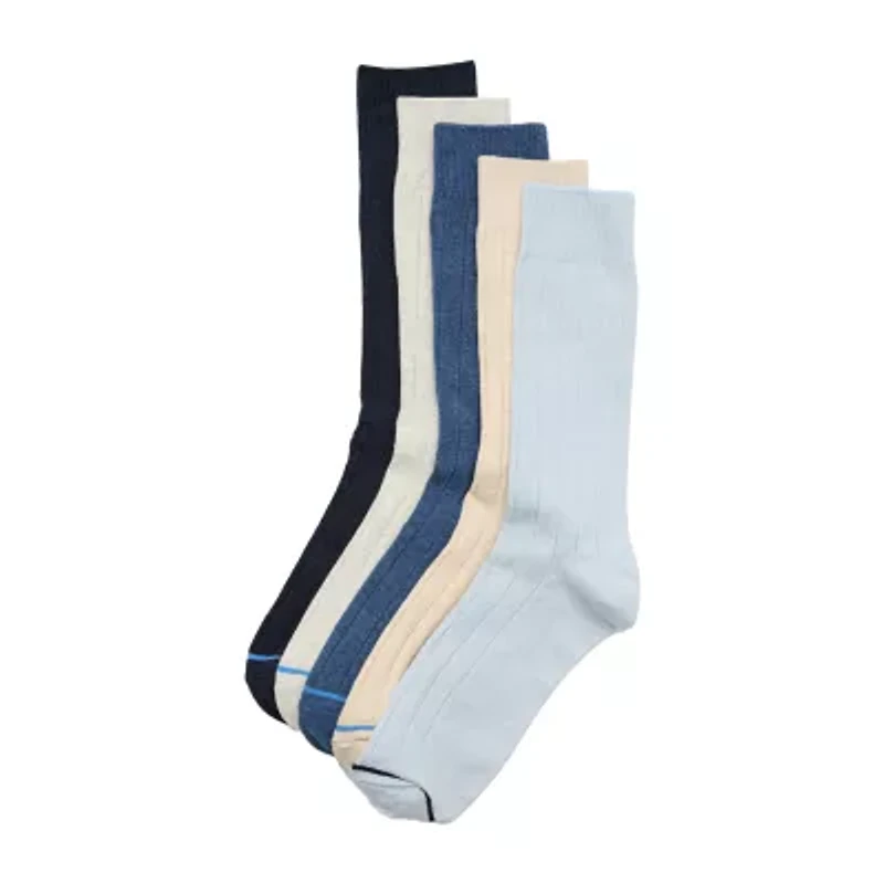 Stafford Casual Dress Cotton Mens 5 Pair Crew Socks