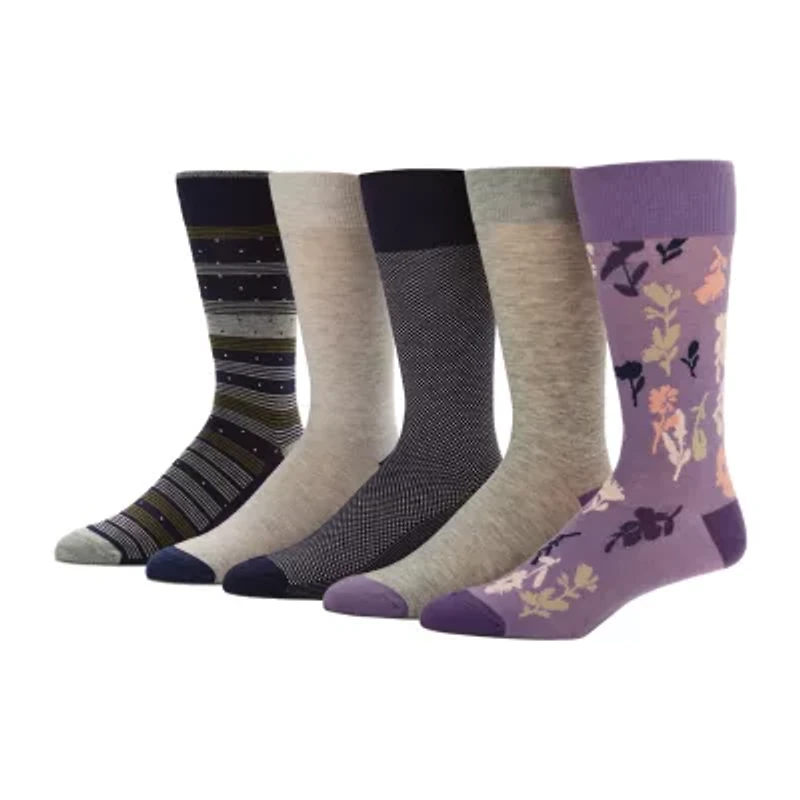 Stafford Casual Dress Mens 5 Pair Crew Socks