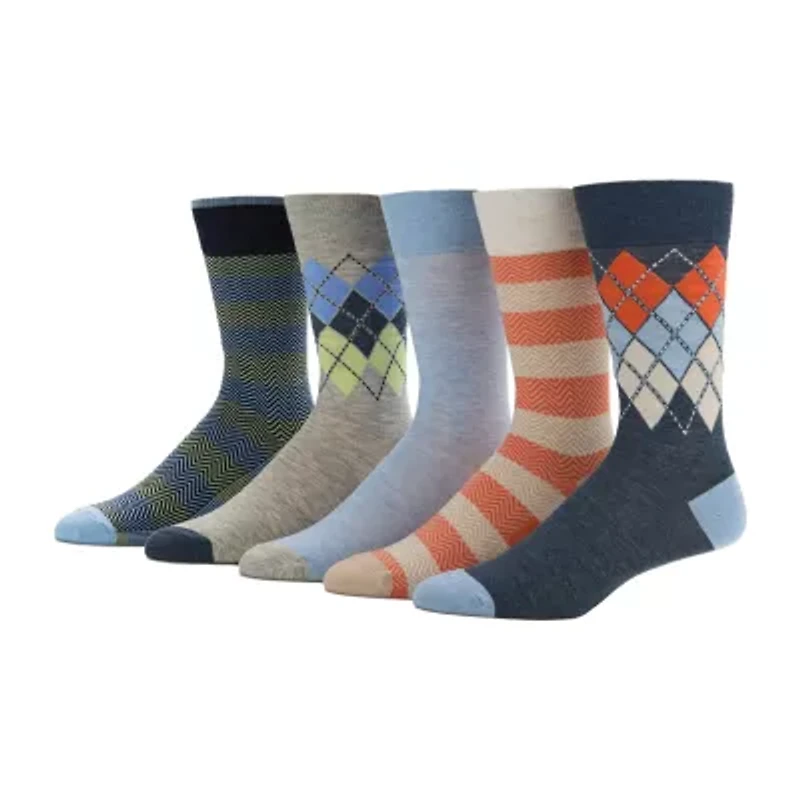 Stafford Casual Dress Mens 5 Pair Crew Socks