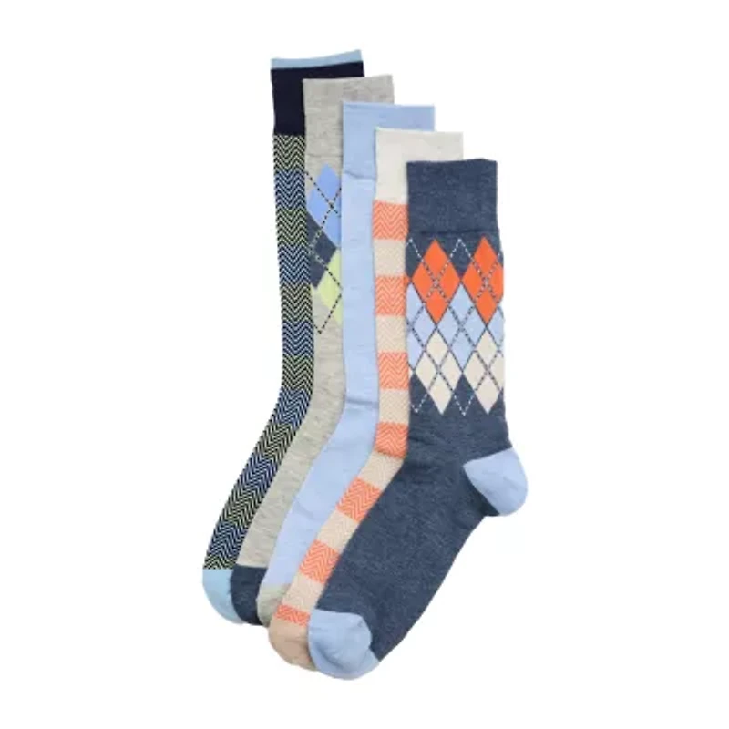 Stafford Casual Dress Mens 5 Pair Crew Socks