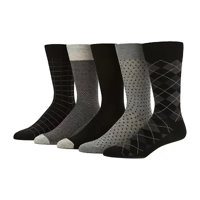 Stafford Casual Dress Mens 5 Pair Crew Socks