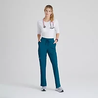 Skechers Skp623 Gamma 6-Pocket Mid-Rise Tapered Leg Womens Plus Tall Tag Free Stretch Fabric Moisture Wicking Scrub Pant