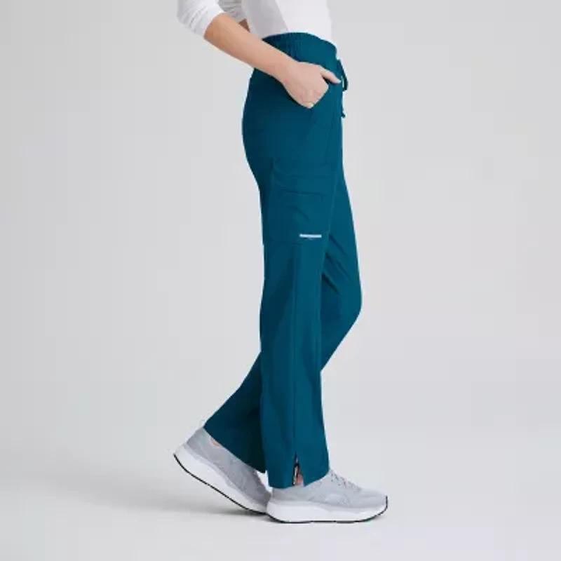 Skechers Skp623 Gamma 6-Pocket Mid-Rise Tapered Leg Womens Plus Tall Tag Free Stretch Fabric Moisture Wicking Scrub Pant