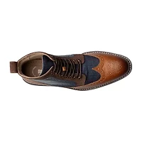 Stacy Adams Mens Finnegan Flat Heel Lace Up Boots