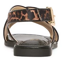 Liz Claiborne Womens Harmony Criss Cross Strap Flat Sandals