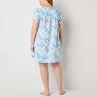 Adonna Womens Crew Neck Short Sleeve Plus Nightgown