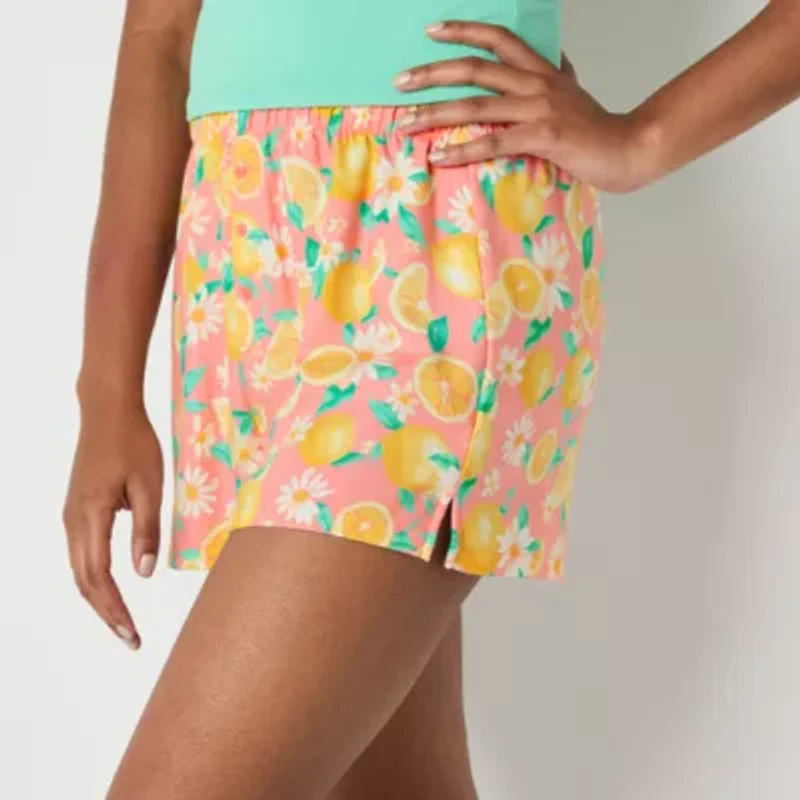 Arizona Body Womens Flannel Juniors Pajama Shorts