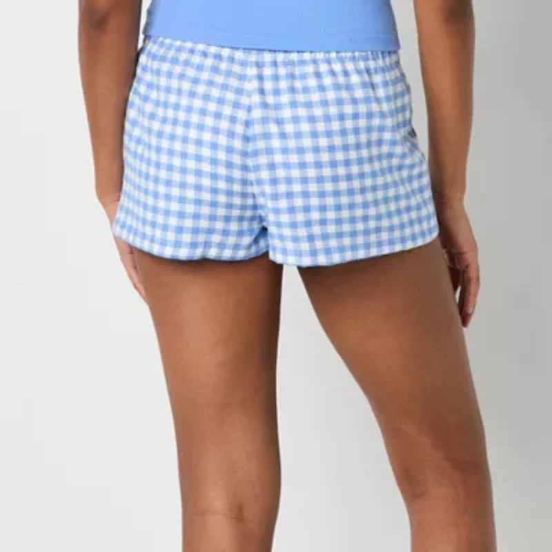 Arizona Body Low Rise Womens Flannel Juniors Pajama Shorts
