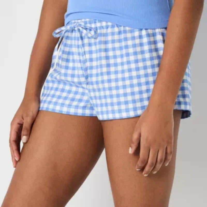 Arizona Body Low Rise Womens Flannel Juniors Pajama Shorts