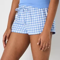 Arizona Body Low Rise Womens Flannel Juniors Pajama Shorts