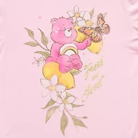 New World Womens Crew Neck Short Sleeve Loose Fit Care Bears Juniors Graphic T-Shirt