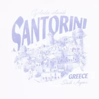 Santorini Greece Boyfriend Tee Womens Crew Neck Short Sleeve Regular Fit Juniors Graphic T-Shirt