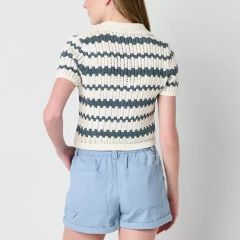 Arizona Juniors Womens Short Sleeve Pullover Sweater