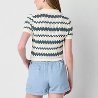 Arizona Juniors Womens Short Sleeve Pullover Sweater