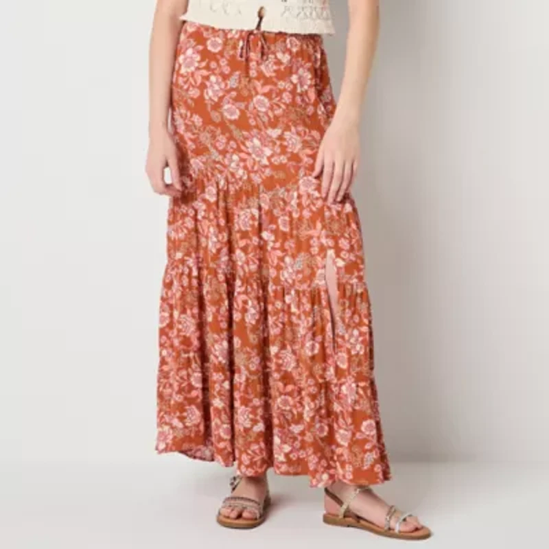Arizona Womens Juniors Mid Rise Maxi Skirt