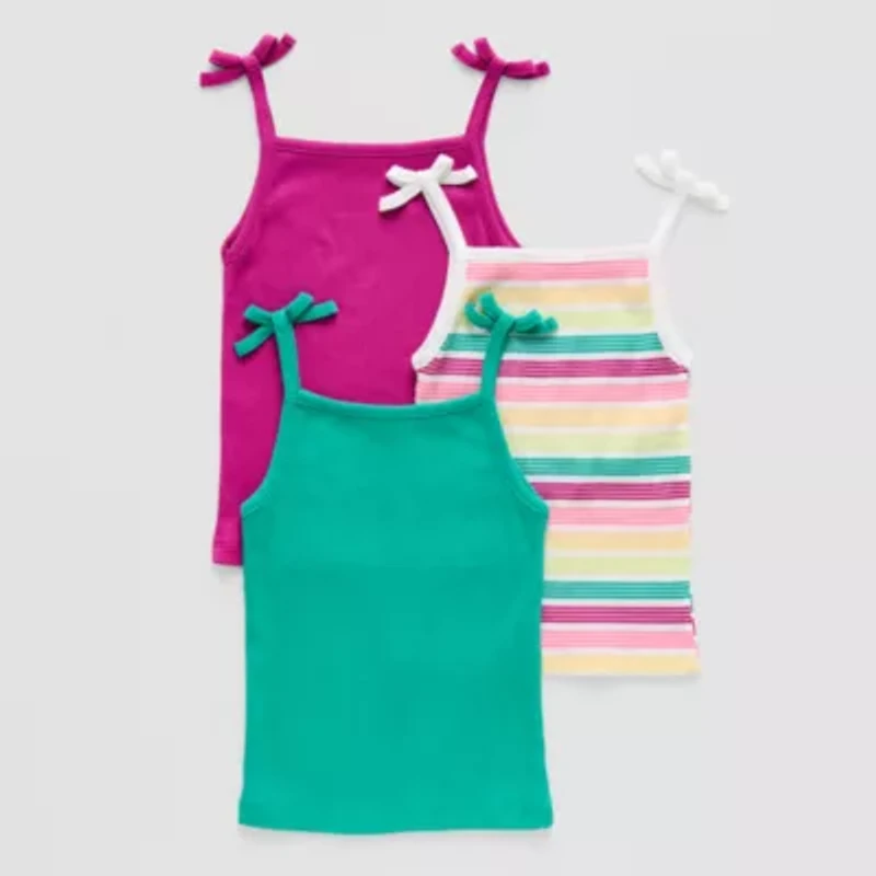 Okie Dokie Toddler & Little Girls Scoop Neck Sleeveless 3-pc. Tank Top